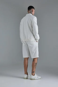 Tall Stripe Seersucker Regular Fit Shorts | BoohooMAN UK