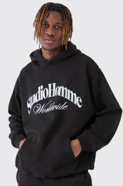 Tall Studio Homme Oversized Hoodie | BoohooMAN UK