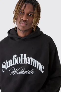 Tall Studio Homme Oversized Hoodie | BoohooMAN UK