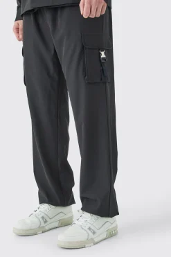 Tall Technical Stretch Elasticated Waist Utility Cargo Trouser | BoohooMAN UK
