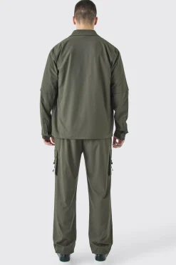 Tall Technical Stretch Harrington Utility Jacket | BoohooMAN UK