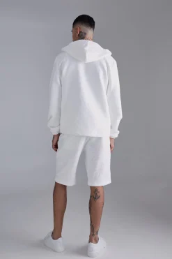 Tall Textured Cotton Jacquard Smart Cargo Shorts | BoohooMAN UK