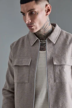 Tall Textured Jacquard Smart Jacket And Trouser Set | BoohooMAN UK
