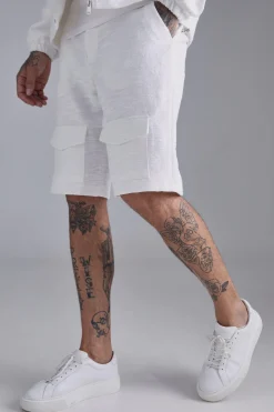 Tall Textured Jacquard Smart Jacket And Short Set | BoohooMAN UK