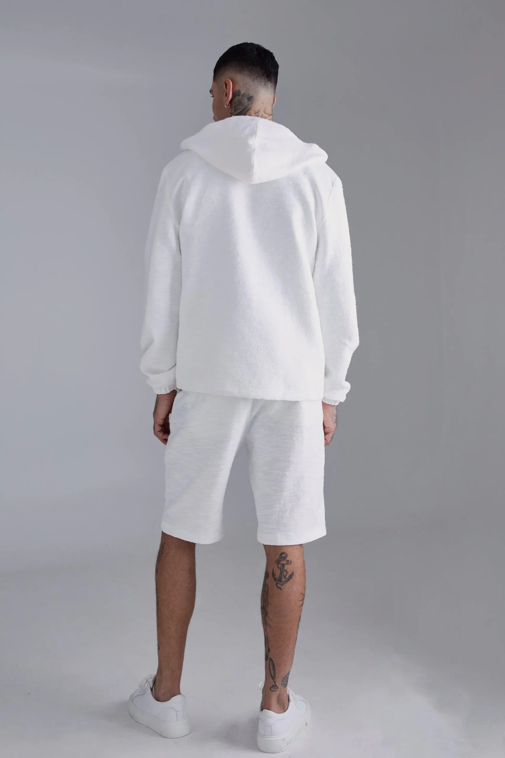 Tall Textured Jacquard Smart Jacket And Short Set | BoohooMAN UK