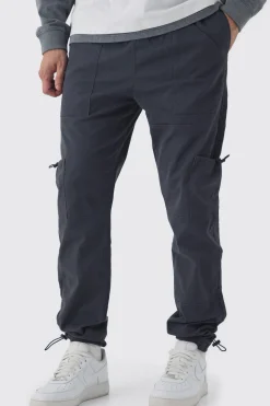 Tall Toggle Detail Slim Fit Cargo Joggers | BoohooMAN UK