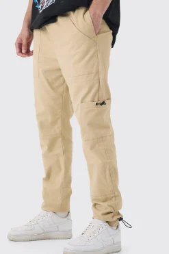 Tall Toggle Detail Slim Fit Cargo Joggers | BoohooMAN UK