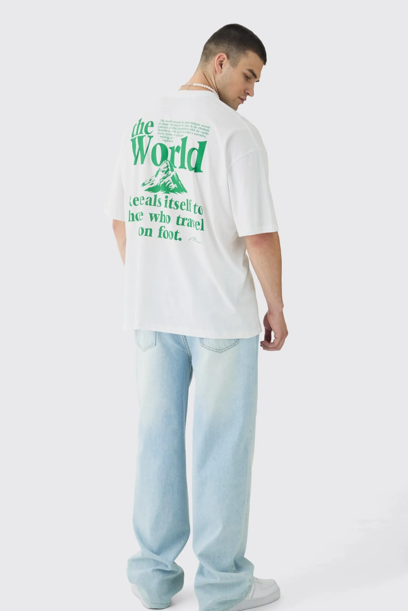 Tall Travel Back Print Graphic T-Shirt | BoohooMAN UK