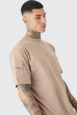 Tall Utility Pocket T-shirt & Cargo Short Set | BoohooMAN UK