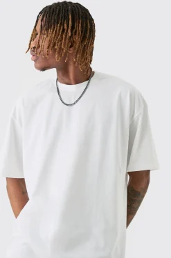 Tall Varsity Badge Back Print T-shirt In White | BoohooMAN UK