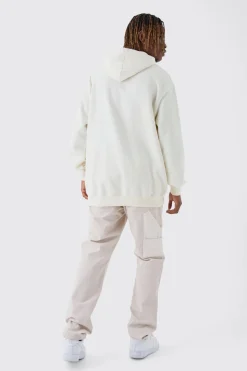 Tall Varsity HOMME Print Oversized Hoodie | BoohooMAN UK