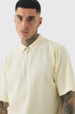 Tall Waffle Polo & Short Set | BoohooMAN UK