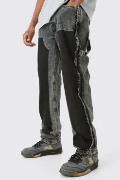 Tall Wash Straight Fit Carpenter Jean In Grey | BoohooMAN UK