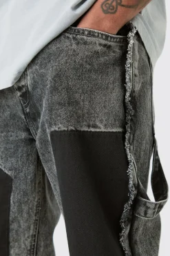 Tall Wash Straight Fit Carpenter Jean In Grey | BoohooMAN UK
