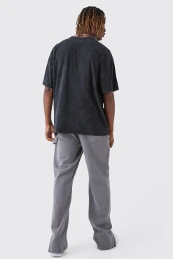 Tall Washed Floral Embroidered T-Shirt | BoohooMAN UK