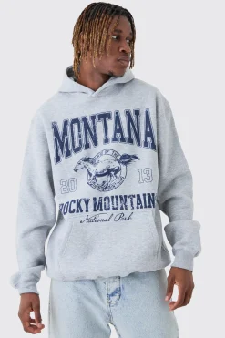 Tall Western Varsity Oversized Hoodie | BoohooMAN UK