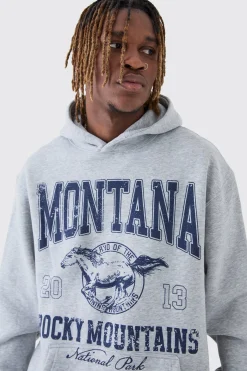 Tall Western Varsity Oversized Hoodie | BoohooMAN UK
