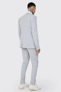 Tall Window Pane Check Skinny Fit Blazer | BoohooMAN UK