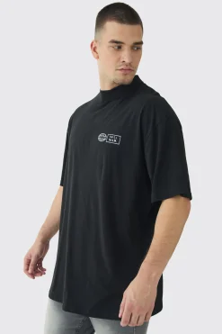 Tall Worldwide Abstract Graphic Extended Neck T-Shirt | BoohooMAN UK