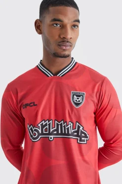 Tall Worldwide Long Sleeve Football Shirt | BoohooMAN UK
