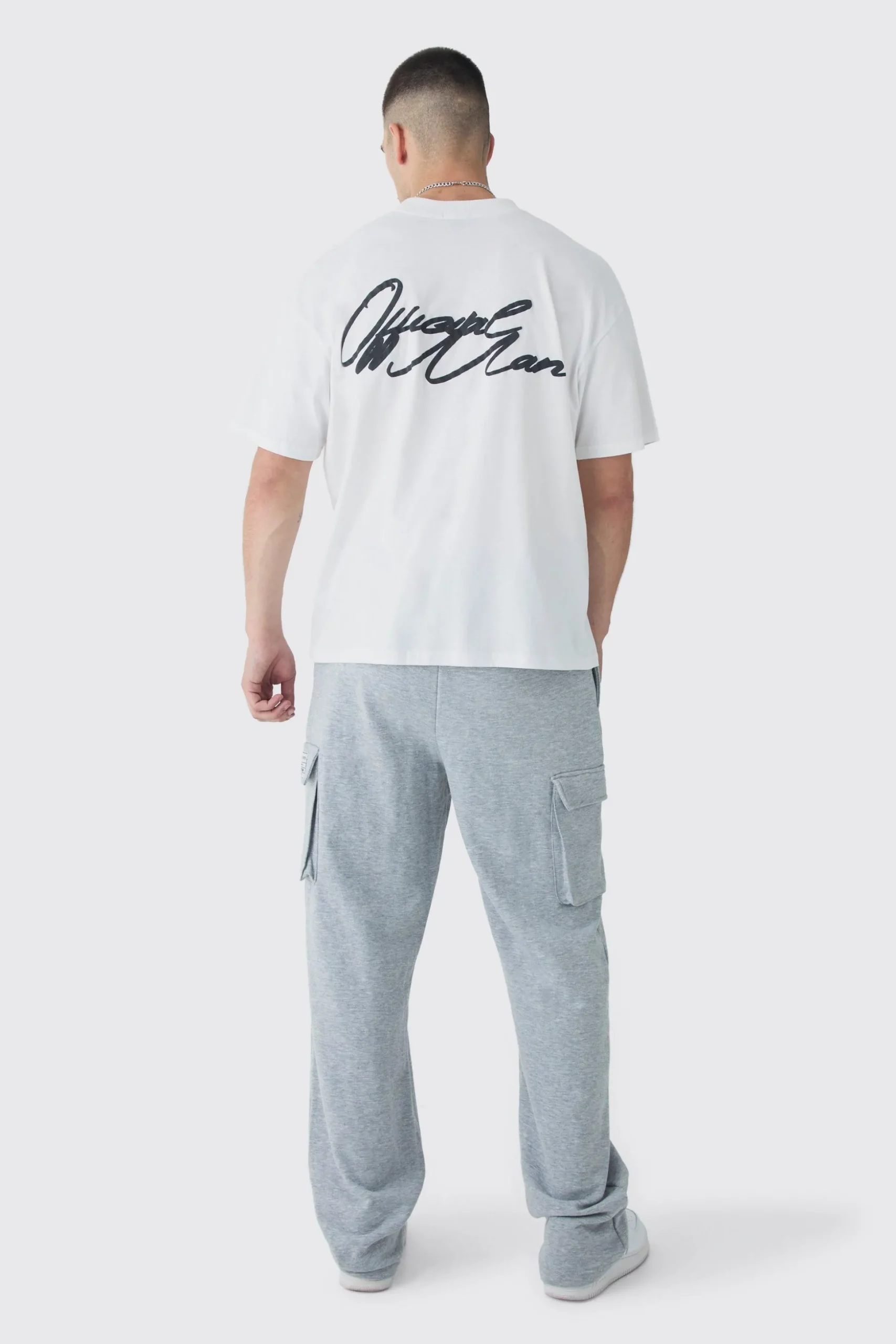 Tall Woven Tab Relaxed Fit Cargo Joggers | BoohooMAN UK