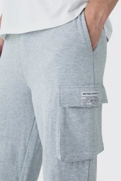 Tall Woven Tab Relaxed Fit Cargo Joggers | BoohooMAN UK