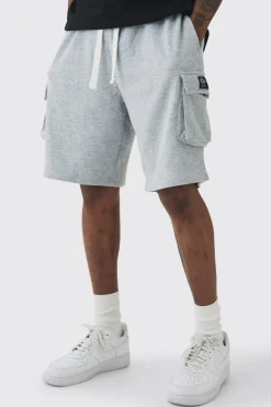 Tall Woven Tab Relaxed Fit Cargo Shorts | BoohooMAN UK