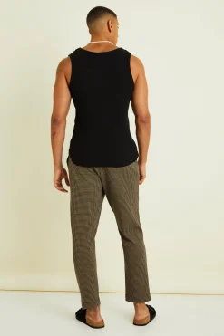 Tapered Crop Pintuck Elasticated Waist Smart Jogger | BoohooMAN UK