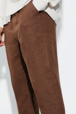 Tapered Fit Herringbone Suit Trousers | BoohooMAN UK