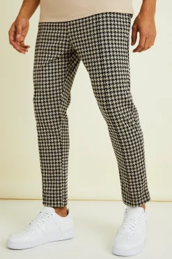 Tapered Pintuck Crop Elasticated Waist Smart Jogger | BoohooMAN UK