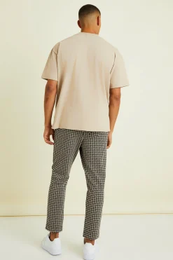 Tapered Pintuck Crop Elasticated Waist Smart Jogger | BoohooMAN UK