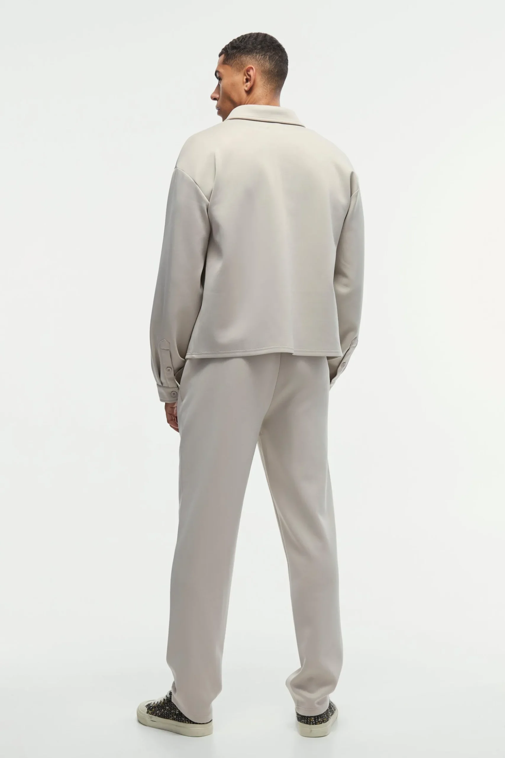 Tapered Pintuck Scuba Trouser | BoohooMAN UK