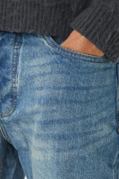 Tapered Rigid Jean In Vintage Blue | BoohooMAN UK