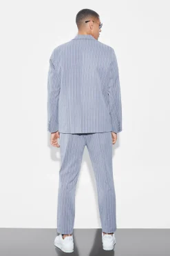 Tapered Stripe Suit Trousers | BoohooMAN UK