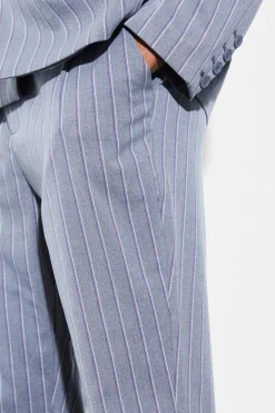Tapered Stripe Suit Trousers | BoohooMAN UK
