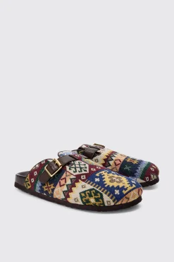 Tapestry Buckle Detail Mule | BoohooMAN UK