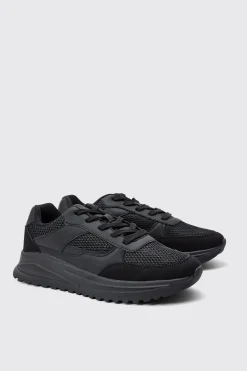 Tech Mesh Runner Trainer | BoohooMAN UK