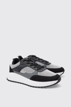 Tech Mesh Runner Trainer | BoohooMAN UK