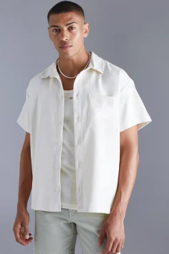 Technical Stretch Boxy Shirt | BoohooMAN UK