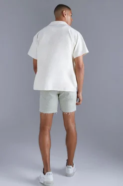 Technical Stretch Boxy Shirt | BoohooMAN UK