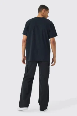 Technical Stretch Cargo Parachute Pants | BoohooMAN UK