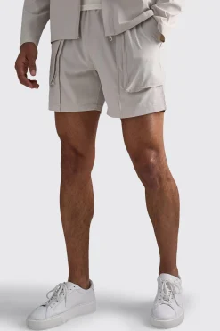 Technical Stretch Concealed Placket Smart Set | BoohooMAN UK