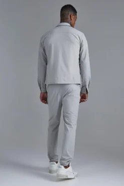 Technical Stretch Shacket | BoohooMAN UK