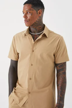 Technical Stretch Shirt & Short | BoohooMAN UK
