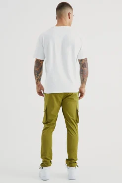 Technical Stretch Skinny Cargo Trouser | BoohooMAN UK