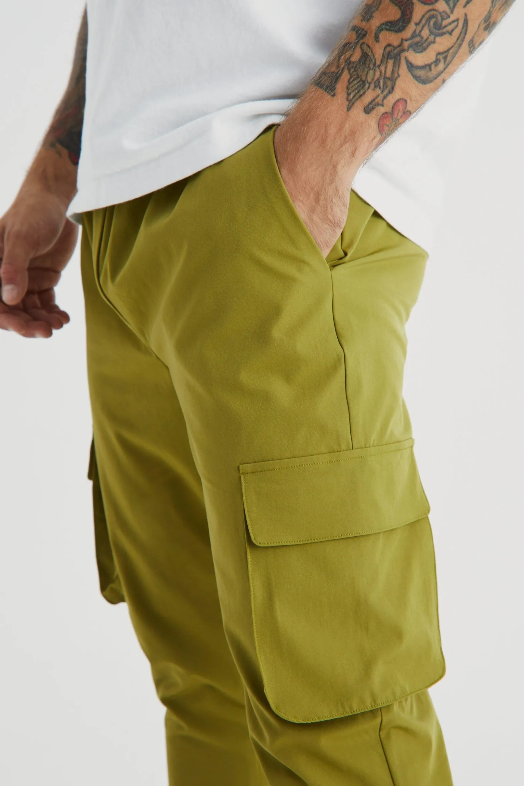 Technical Stretch Skinny Cargo Trouser | BoohooMAN UK