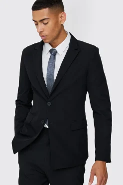 Technical Stretch Slim Fit Blazer | BoohooMAN UK