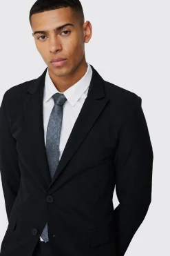 Technical Stretch Slim Fit Blazer | BoohooMAN UK