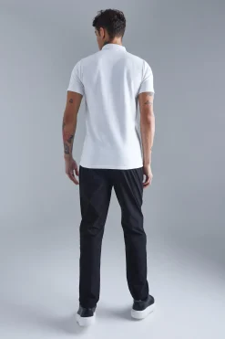 Technical Stretch Slim Trouser | BoohooMAN UK