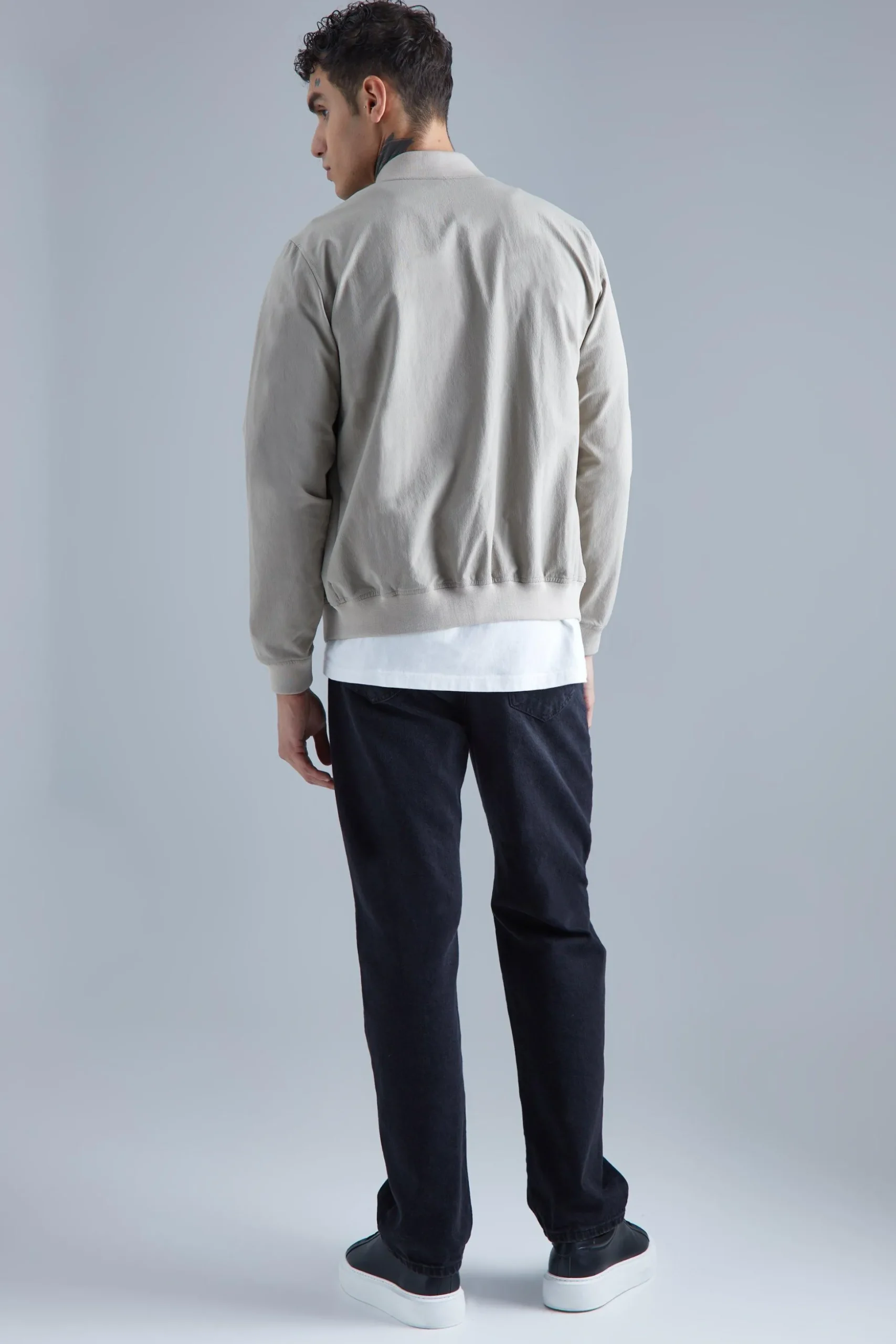 Technical Stretch Smart Bomber | BoohooMAN UK